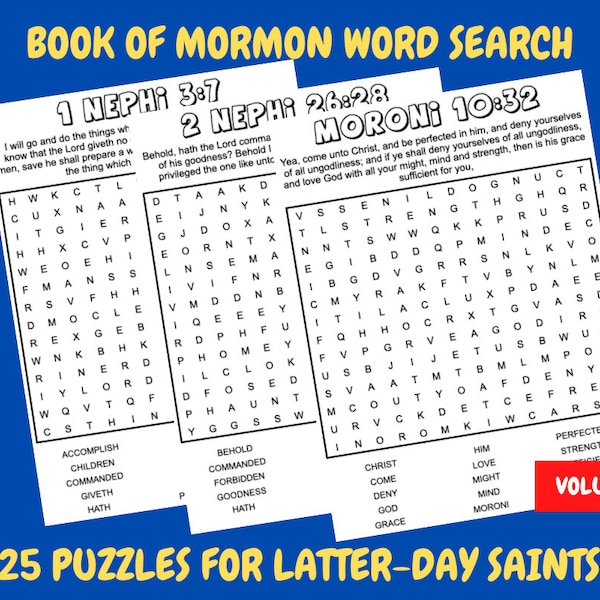 Book Of Mormon Word Search - Volume 2 - Favorite Scriptures From The Book Of Mormon