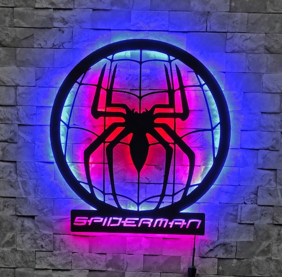 Marvel Led Sign Wall Hangings Signs Home & Living Spiderman V2 Led Sign Avengers Sign ...