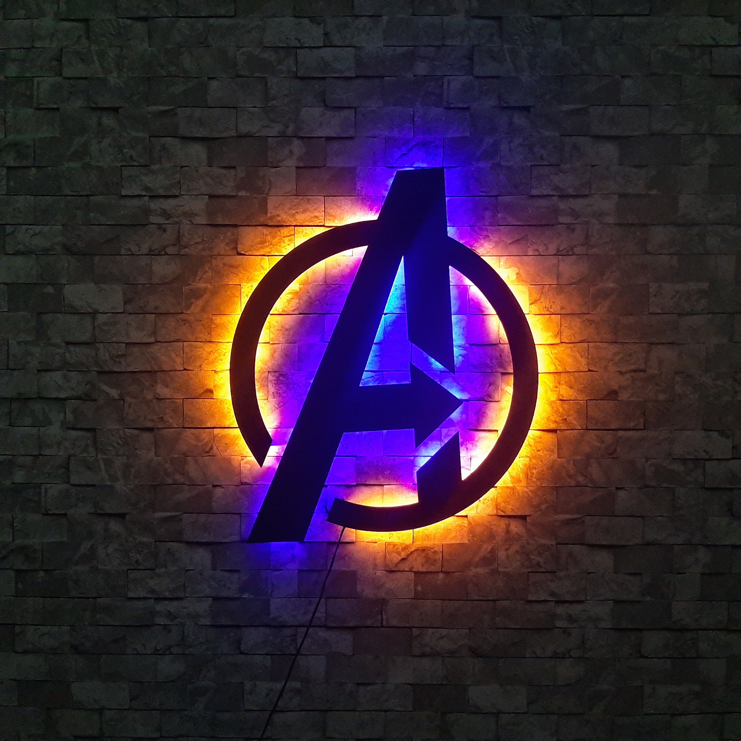 Avengers Led Sign Avengers Wall Decor Marvel Avengers Etsy