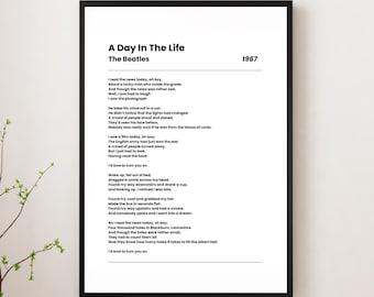 The Beatles Let It Be Lyrics Print: Minimalist Black & White Wall Art (Digital Download)