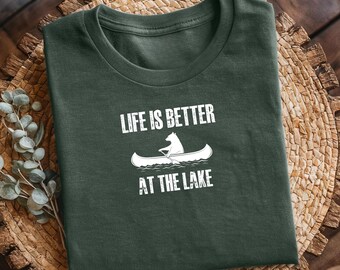 Lake Life T-Shirt: Muskoka Canoe Graphic Tee - Summer Camping