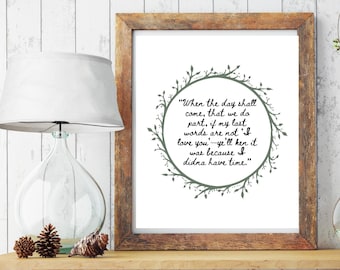 I didna have time | Outlander art | Jamie Fraser quotes | Downloadable print | love sayings
