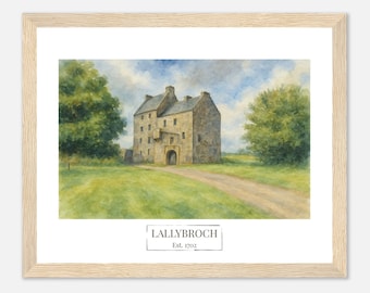 Lallybroch Framed Watercolor Art Print: Outlander Inspired Home Decor