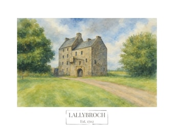 Outlander Lallybroch Castle Watercolor Art Print (Digital Download)