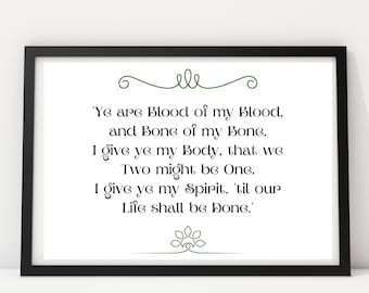 Jamie Fraser Quote Print: Outlander Wedding Vows (Digital Download)