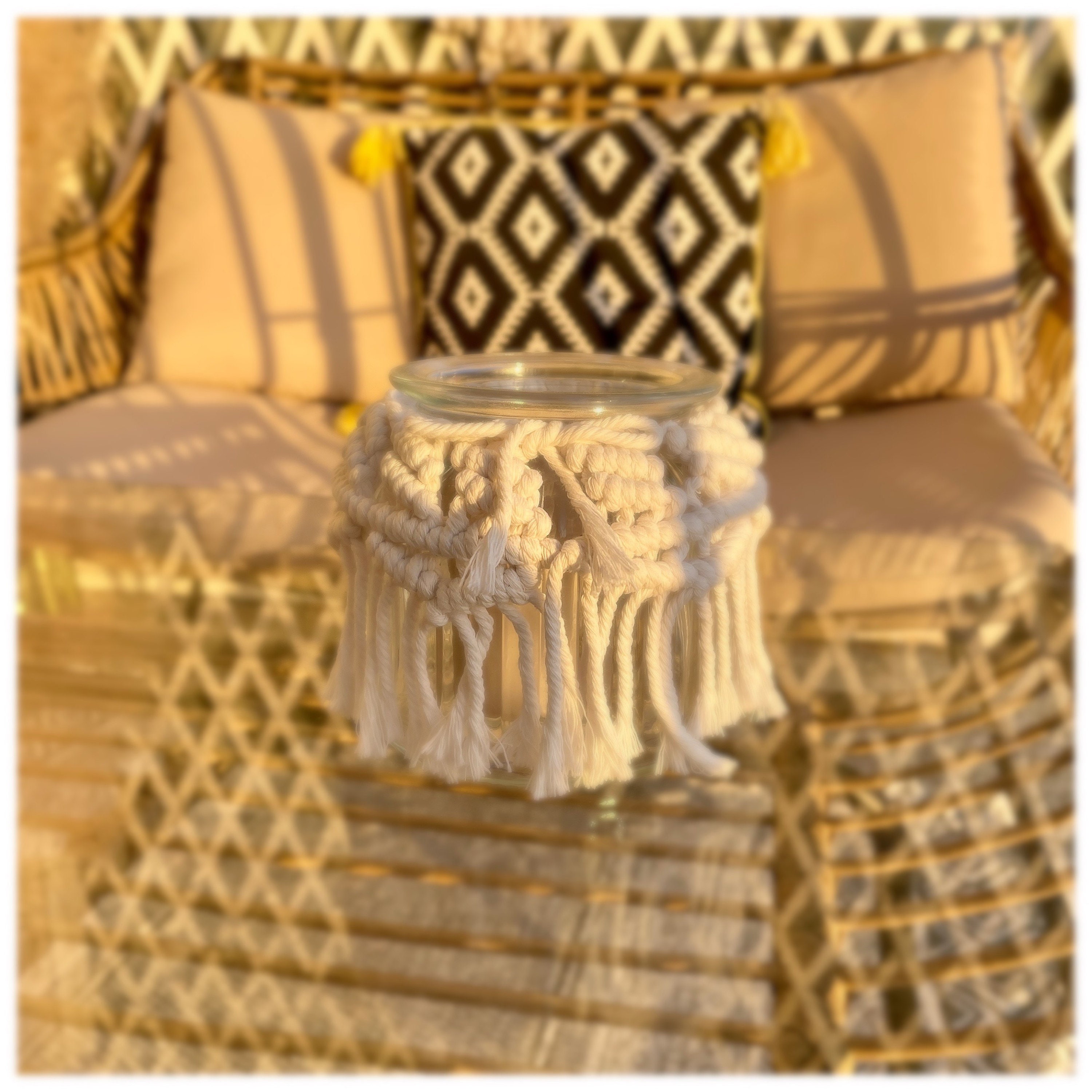 Bougeoir en Macramé