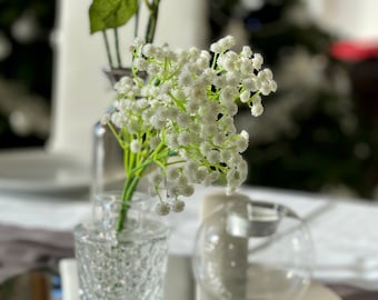 Set of 2 white artificial baby's breath