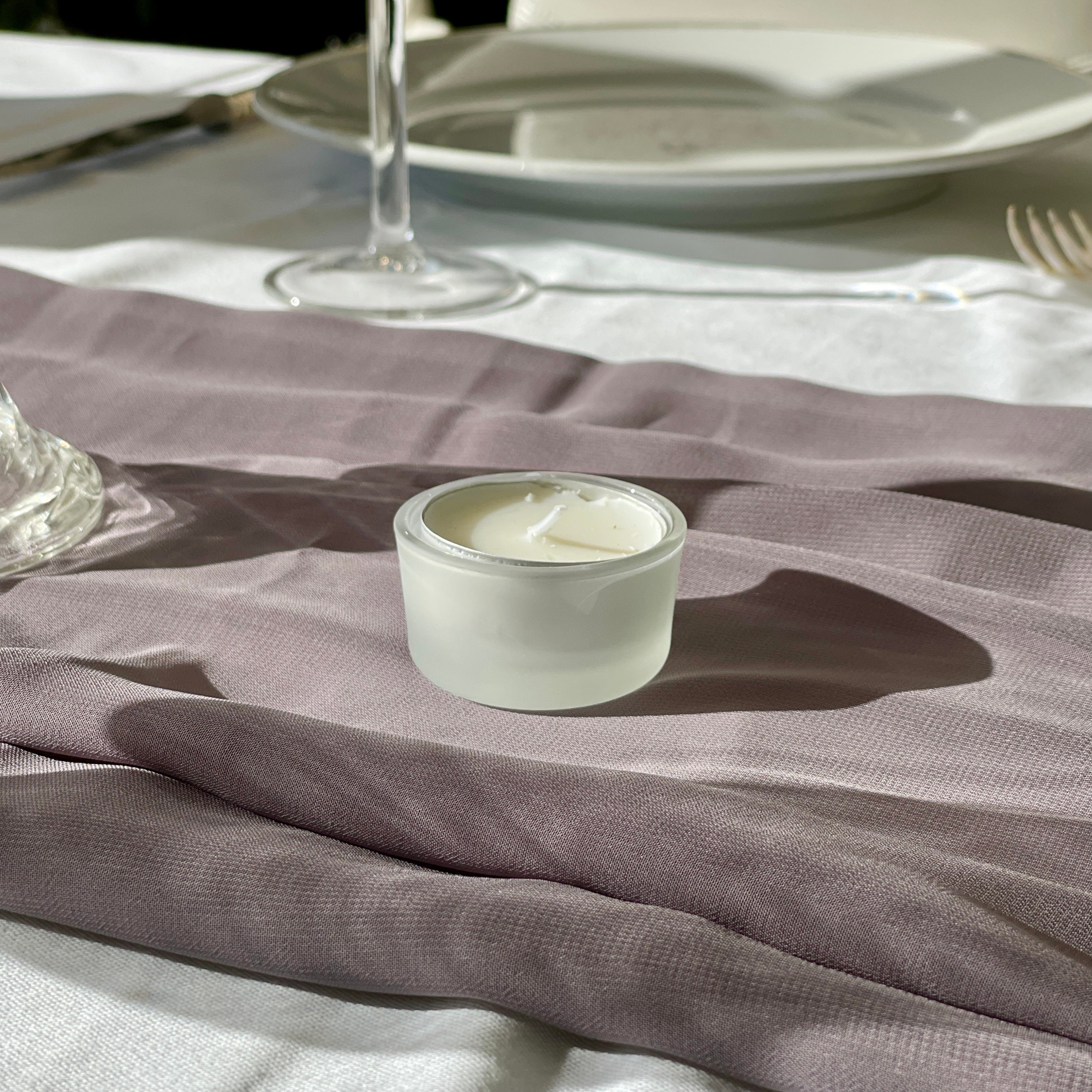 Bougeoir en Verre Givré