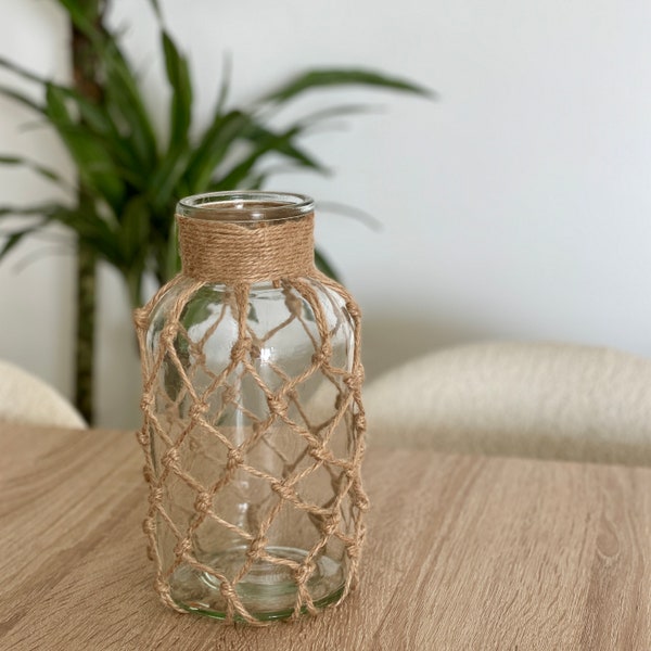 Glass Rope Vase Etsy