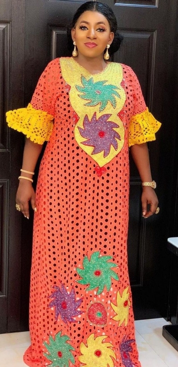 Boubou Dress African Women Boubou Dry Lace Mixed Boubou - Etsy