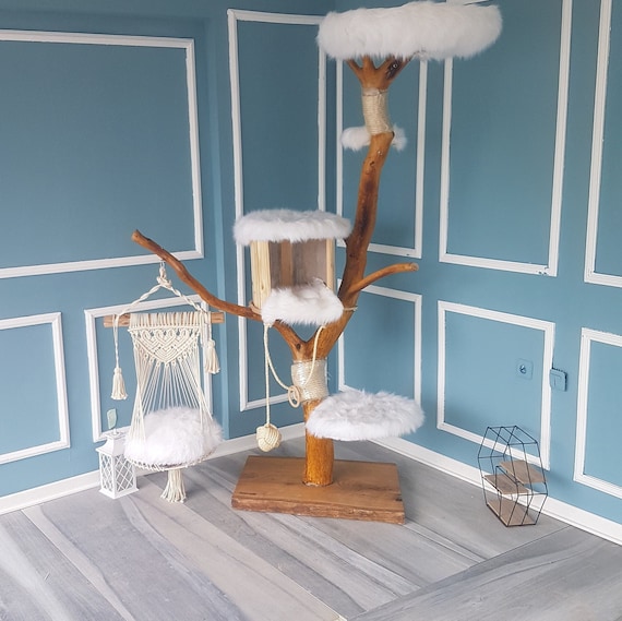 CAT TREE Real Cat Tree Natural Cat Tree Oak Cat Tree Wood Etsy.de