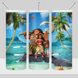 Princess Moana Tumbler Design - Maui Moana Tumbler Wrap - 20oz Skinny Tumbler Sublimation Design - PNG Digital Download