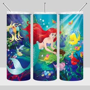 Princess Ariel Little Mermaid Tumbler Design - Little Mermaid Tumbler Wrap - 20oz Skinny Tumbler Sublimation Design - PNG Digital Download