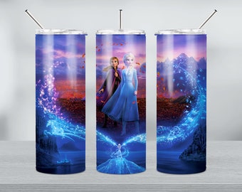 Frozen Tumbler Design, 20oz Skinny Tumbler Sublimation Design, PNG Digital Download
