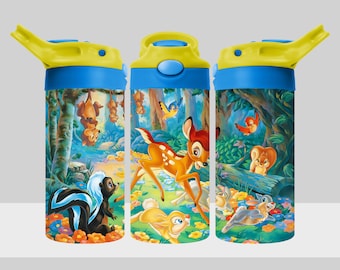 Bambi Tumbler Design - Bambi Tumbler Wrap - 12oz Flip Top Sublimation Design for Kids - PNG Digital Download