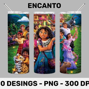 10 Encanto Tumbler Designs Bundle - 20oz Skinny Tumbler Sublimation Designs - Tumbler Wrap PNG - Straight & Tapered