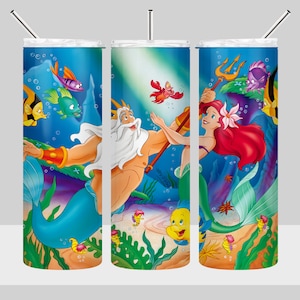 Princess Ariel Little Mermaid Tumbler Design - Little Mermaid Tumbler Wrap - 20oz Skinny Tumbler Sublimation Design - PNG Digital Download