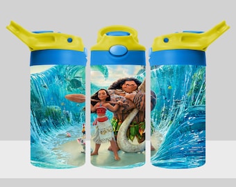 Diseño de vaso Princess Moana - Maui Moana Tumbler Wrap - Diseño de sublimación Flip Top de 12 oz para niños - Descarga digital PNG