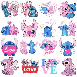 Paquete SVG de Stitch y Ángel, Stitch svg, Stitch png, Stitch Ángel Svg, Ángel svg, Ángel png, cricut svg, Amor de Stitch, Pareja de Stitch imagen 3