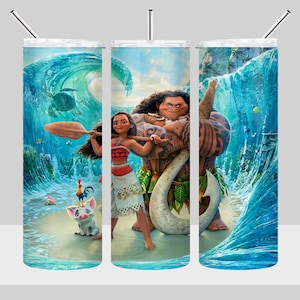 Princess Moana Tumbler Design - Maui Moana Tumbler Wrap - 20oz Skinny Tumbler Sublimation Design - PNG Digital Download