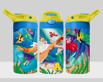 Princess Ariel Little Mermaid Tumbler Design - Little Mermaid Tumbler Wrap - 12oz Flip Top Sublimation Design - PNG Digital Download