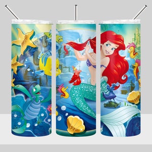Princess Ariel Little Mermaid Tumbler Design - Little Mermaid Tumbler Wrap - 20oz Skinny Tumbler Sublimation Design - PNG Digital Download