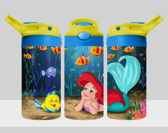 Princess Ariel Little Mermaid Tumbler Design - Little Mermaid Tumbler Wrap - 12oz Flip Top Sublimation Design - PNG Digital Download