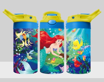 Princess Ariel Little Mermaid Tumbler Design - Little Mermaid Tumbler Wrap - 12oz Flip Top Sublimation Design - PNG Digital Download