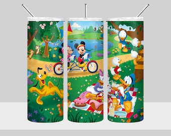 Mickey Mouse Tumbler Design - Donald Daisy Duck Minnie Mouse Tumbler Wrap - 20oz Skinny Tumbler Sublimation Design - PNG Digital Download