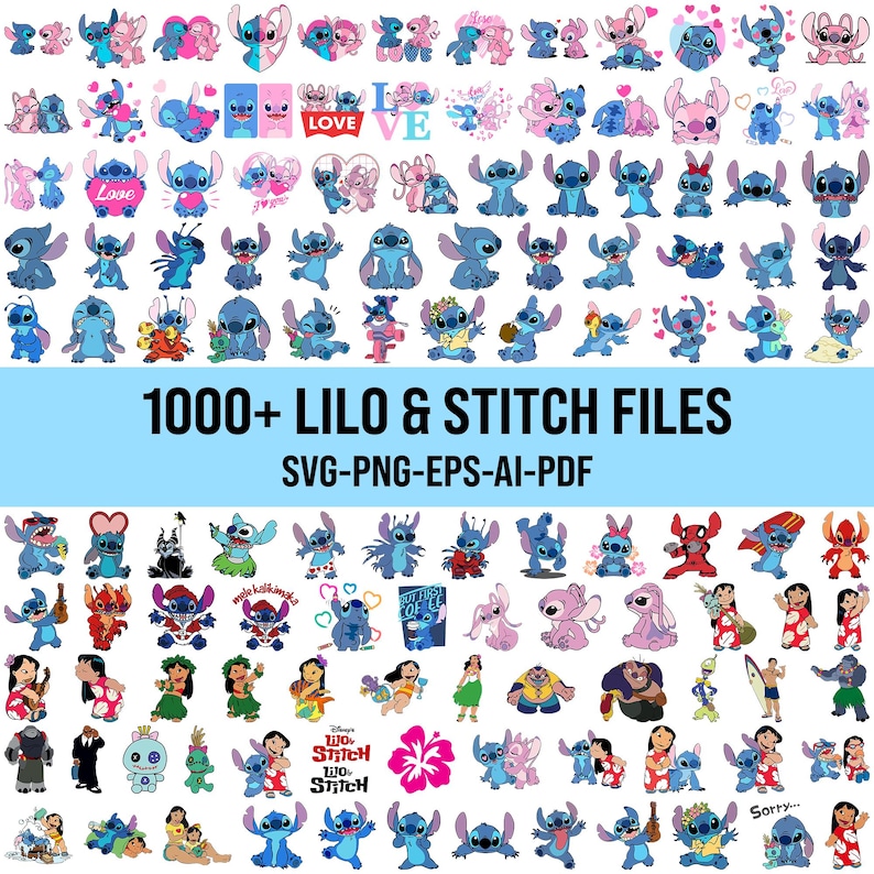 1000+ stitch files, stitch svg, stitch bundle, stitch png, stitch clipart, lilo and stitch svg, cricut svg, silhouette svg, stitch layered image 1