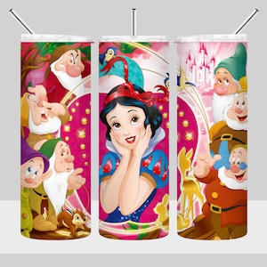 Snow White Tumbler Design - Princess Snow White Tumbler Wrap - 20oz Skinny Tumbler Sublimation Design - PNG Digital Download