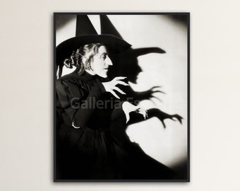 Wicked Witch of the West from Wizard of Oz Movie; Famous Vintage Photo of Actress Margaret Hamilton; Scary Scariest Poster Print Halloween