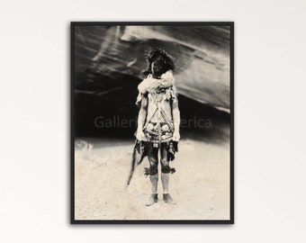 Skinwalker Navajo Vintage Aged Print, American Native Indian, Skinwalker Ranch Curse, Folklore, Vintage Photo, Printable Wall Art, Evil