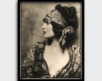 Impresión de mujer flapper de los años veinte / Impresión artística vintage / Decoración de pared de los locos años veinte / Póster de la época de la prohibición / Chica flapper glamurosa / Art déco