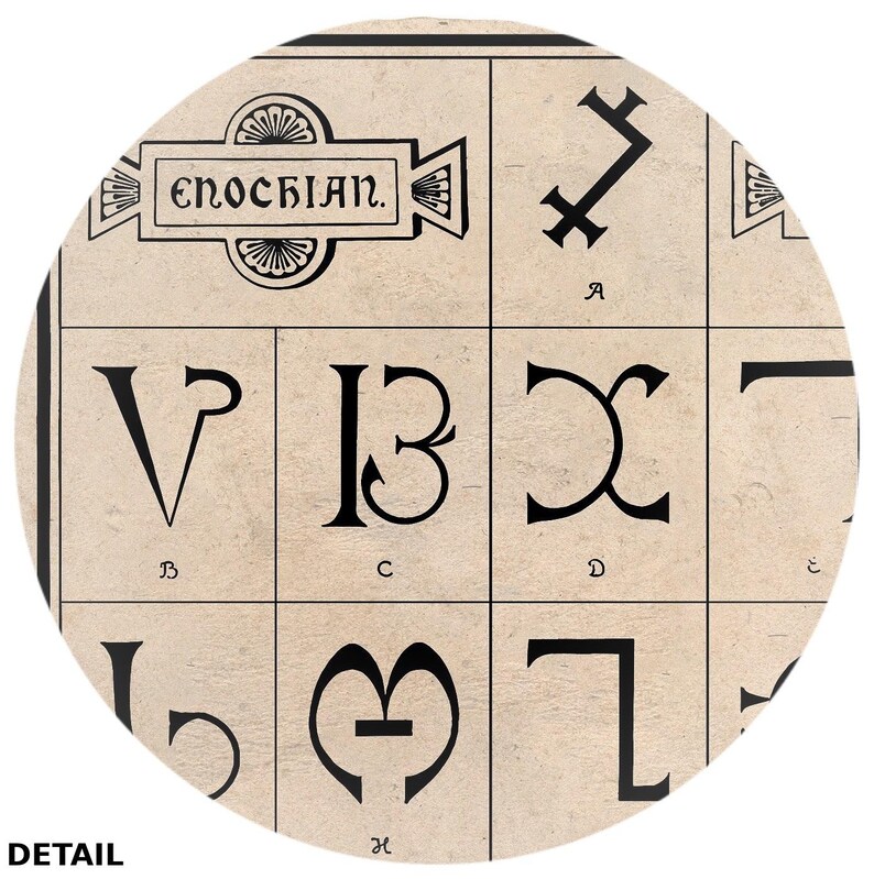 Esoteric Computer Language Scripts Enochian Alphabet Vintage Print | Angelic Script of John Dee & Edward ...