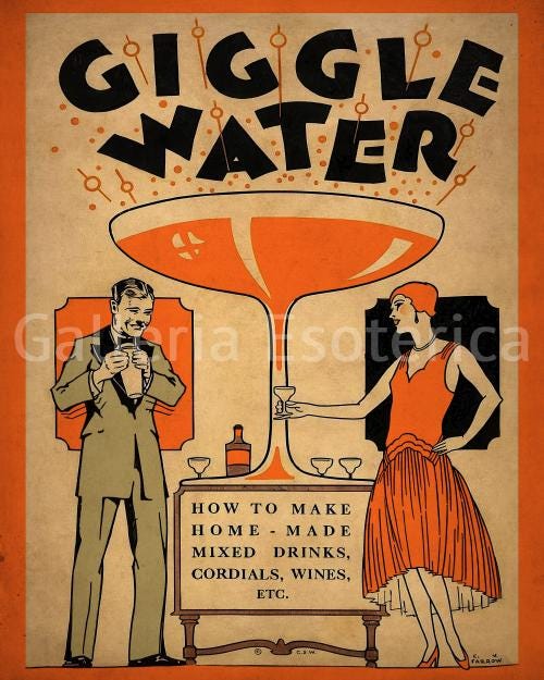 ウォールポスター　ヴィンテージ Johnson & Johnson Giggle Water Vintage Poster | Prohibition Art Print | Speakeasy