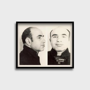 Al Capone-mokshotprint | Vintage gangsterfoto | Maffiakunst aan de muur | True Crime Decor | Poster tijdperk van het verbod | Foto van gangster | Historisch: