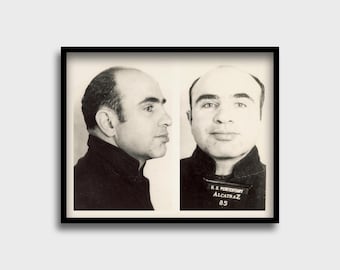 アル・カポネの指紋写真復刻版 - マフィアのボス、ギャング、犯罪王