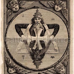 As Above So Below - Vintage Occult Esoteric Art, Hermeticism, Celestial Mechanics, Kybalion, Emerald Tablet, God, Magician, Poster Print Art