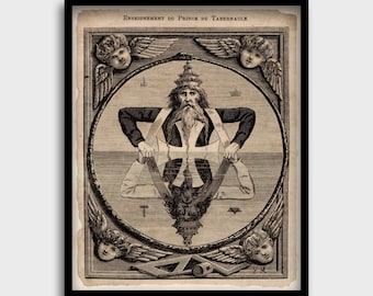 As Above So Below – Vintage Occult Art Print | Hermetic Symbolism, Kybalion & Emerald Tablet | Esoteric Wall Decor | Occult Art, Celestial