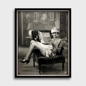 Flapper Girl Vintage Photo | 1920s Antique Portrait | Roaring Twenties Print | Art Deco Wall Decor | Prohibition Era Poster | Glamorous Girl