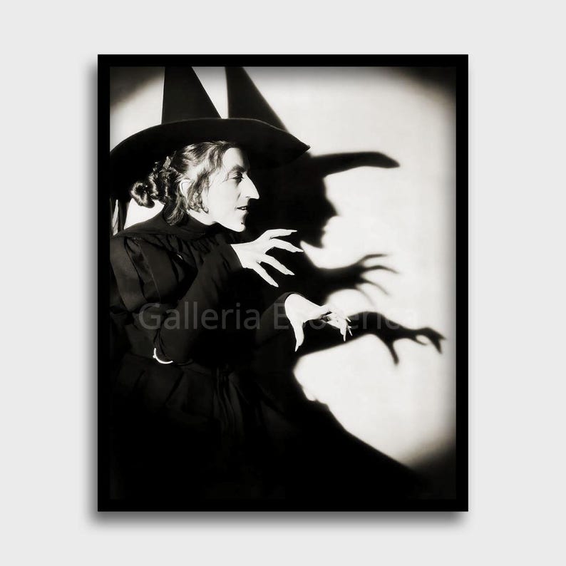 Wicked Witch of the West from Wizard of Oz Movie; Famous Vintage Photo of Actress Margaret Hamilton; Scary Scariest Poster Print Halloween