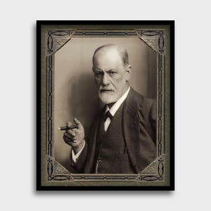 Sigmund Freud Vintage Portrait Photo | Psychoanalysis Wall Art | Psychology Print | Historic Wall Decor | Psychology Office Print
