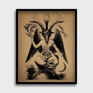Baphomet Goat Vintage Print | Eliphas Levi Art | Occult Wall Art | Esoteric Print | Dark Academia Decor | Occult Goat | Baphomet Poster