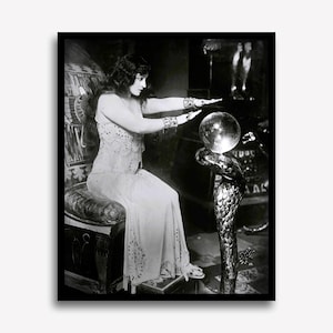 Adivina y bola de cristal, vintage, arte mural imprimible, Pauline Frederick, fotografía antigua, póster de médium psíquica, mística, gitana, ocultismo