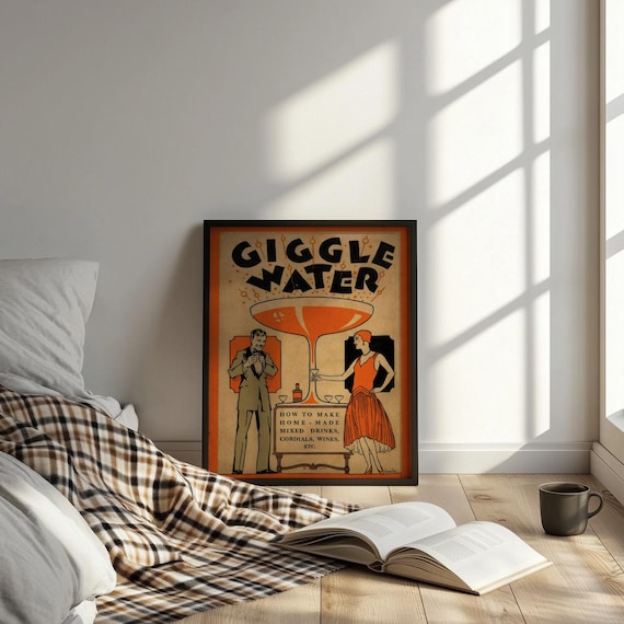 Giggle Water Vintage Poster | Prohibition Art Print | Speakeasy