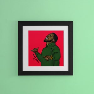 Dancing black man digital print african tribal marks