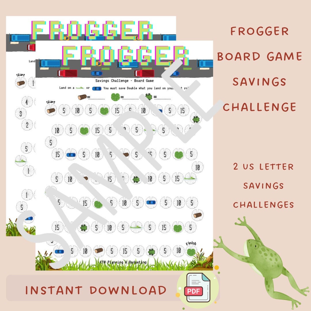 Frogger Savings Challenge / Board Game / US Letter Etsy