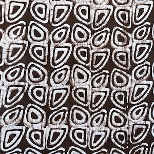 Nigerian Batik Fabric: Abstract Motif, Mocha Brown Adire Cotton By The Yard