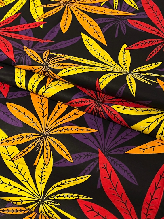 Floral Ankara Fabric: Colorful African Wax Print Cotton Sewing Fabric